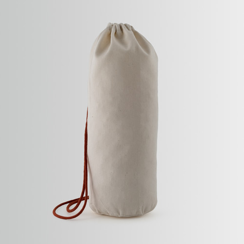 Sac porte-bouteille en coton en forme de seau avec cordon de serrage et cordon rouge