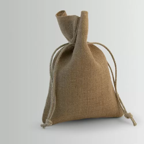 Jute bag with candy closure and double jute rope
