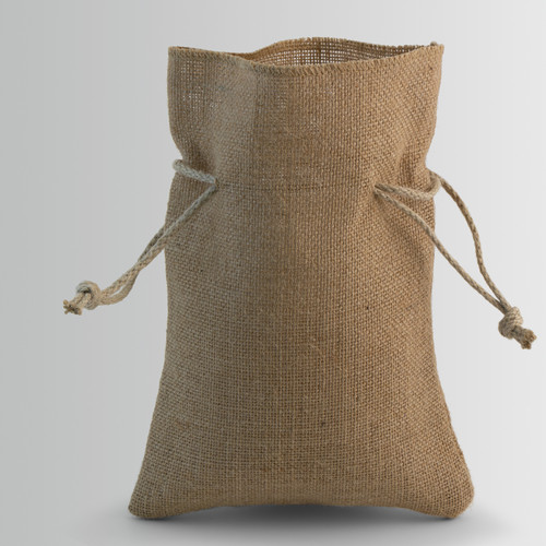 Jute bag with double open candy closure