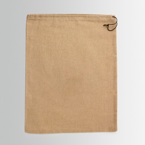 Cotton bag with drawstring closure and single closure with small drawstring