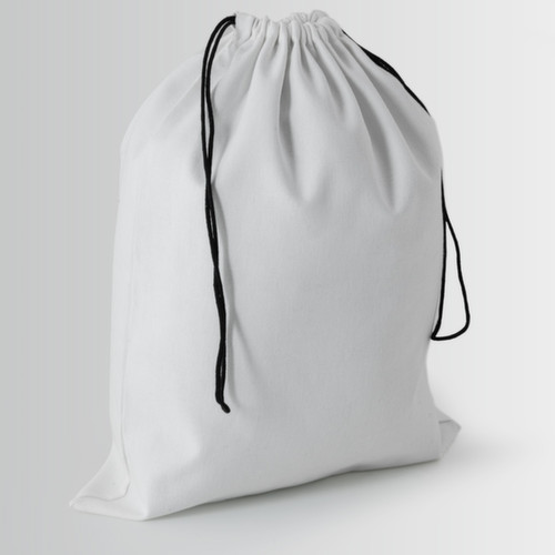 Sac en coton avec fermeture à cordon double noir sans nœud