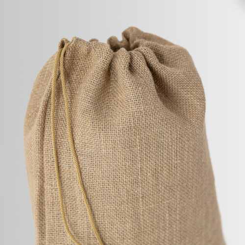 Drawstring closure of the jute bag